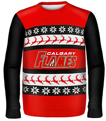 Calgary Flames NHL Patches Ugly Crewneck Sweater - Klew