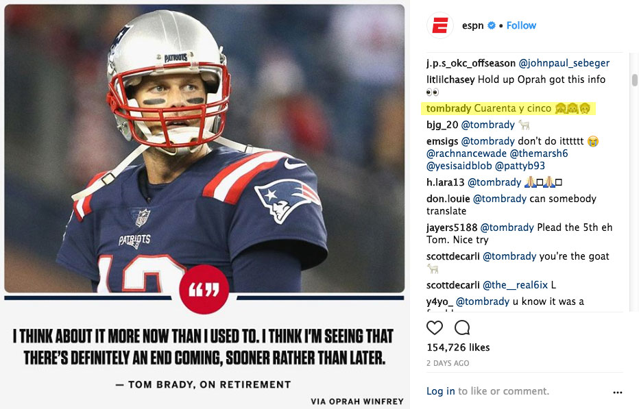 Patriots great Tom Brady hints he may be retiring at age 45